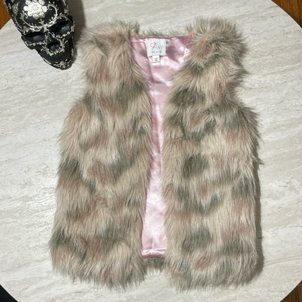 1989 Place Toddler Girl Faux Fur Vest *S (5/6)